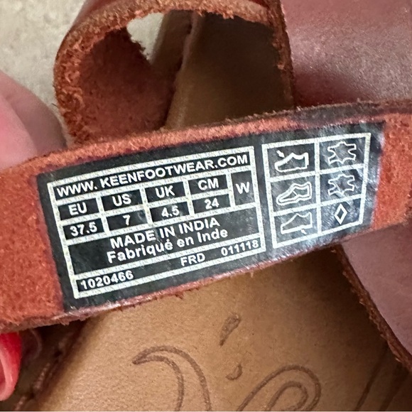 ♥️KEEN Women's “Elle” Strappy Leather Sandals - Burgundy Brown - Size 7 - EUC! - Picture 6 of 7